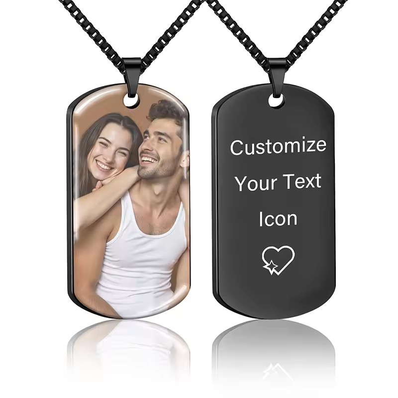 Photographic Memory - Custom Picture Text Necklace Personalized Double-sided
