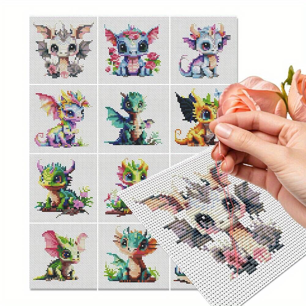 12Pcs Dragon Cross Stitch 11CT - Photography Geometry review and price