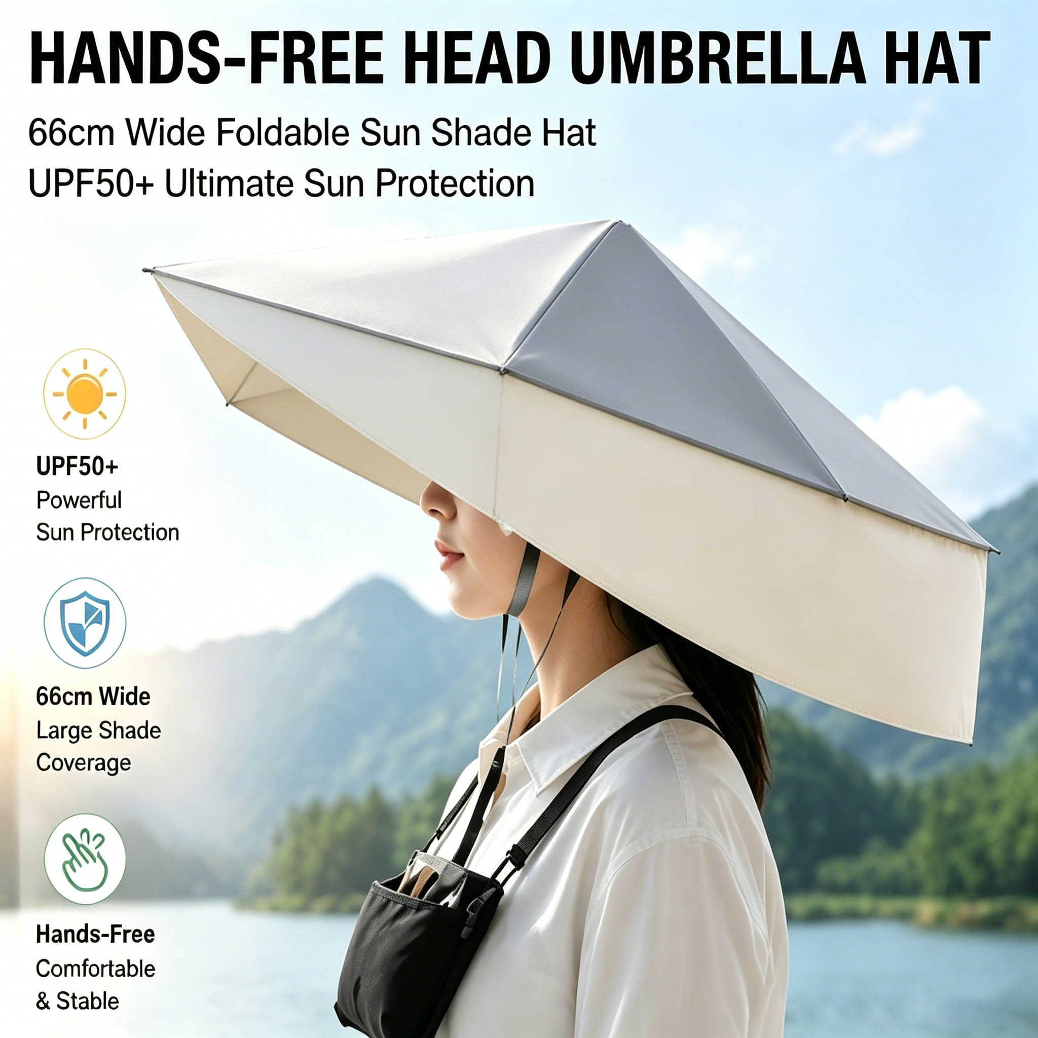 UPF50 +Foldable Hands-Free Hea - Photography Umbrella review and price