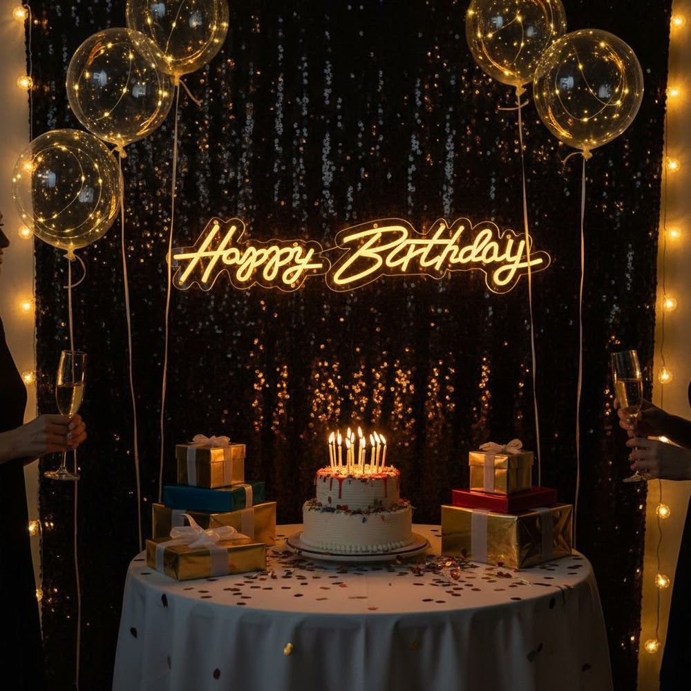 Acrylic Happy Birthday Neon Si - Photography Prompt review and price